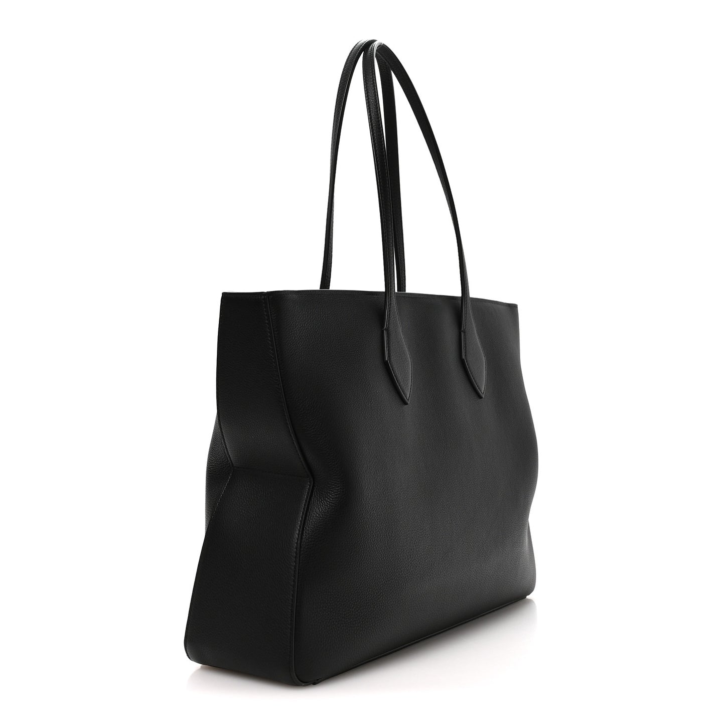 Grained Calfskin Large Star Tote Black