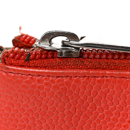 Chanel Caviar Timeless CC Coin Purse Case Light Red 10 of 11