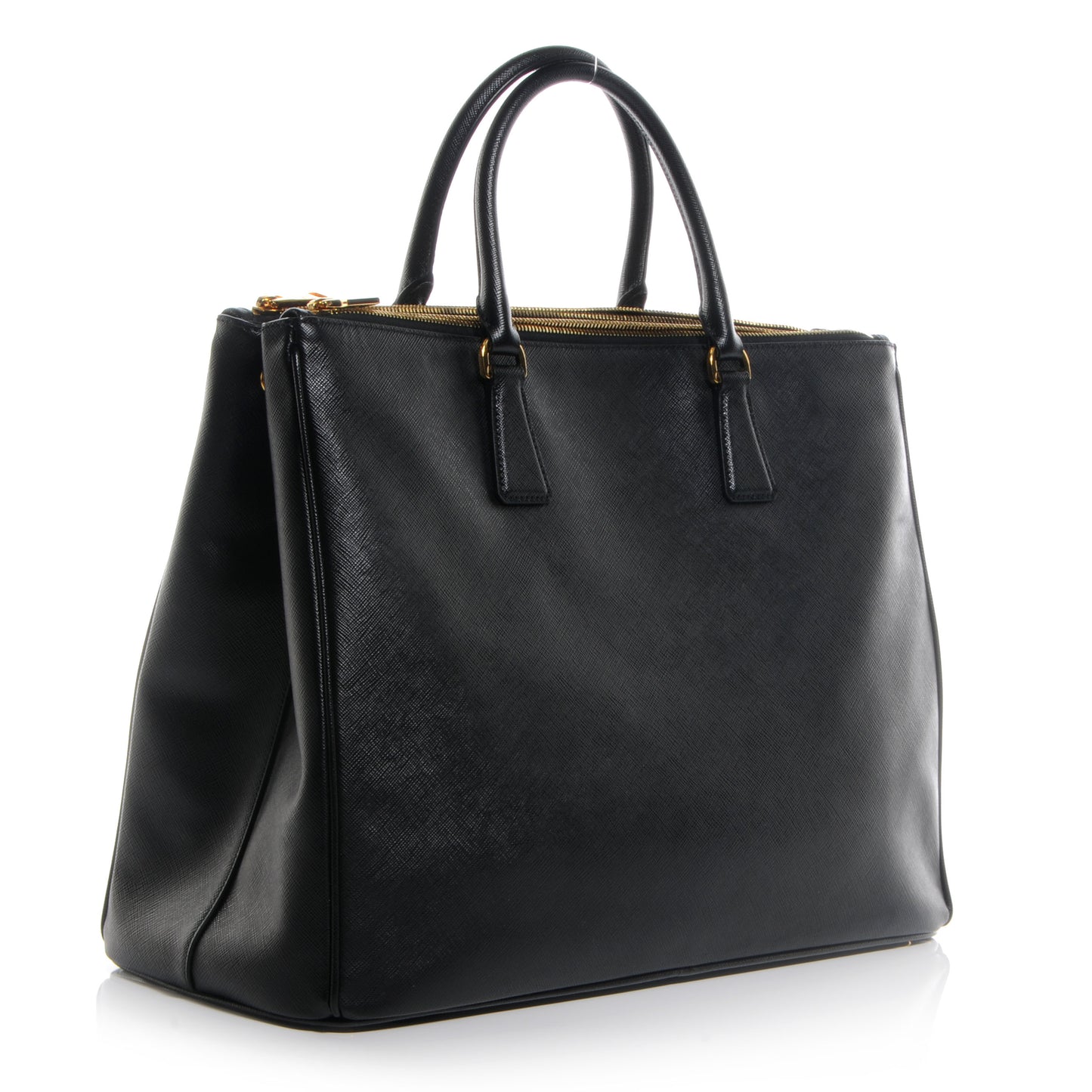Saffiano Lux Double Zip Executive Tote Nero Black