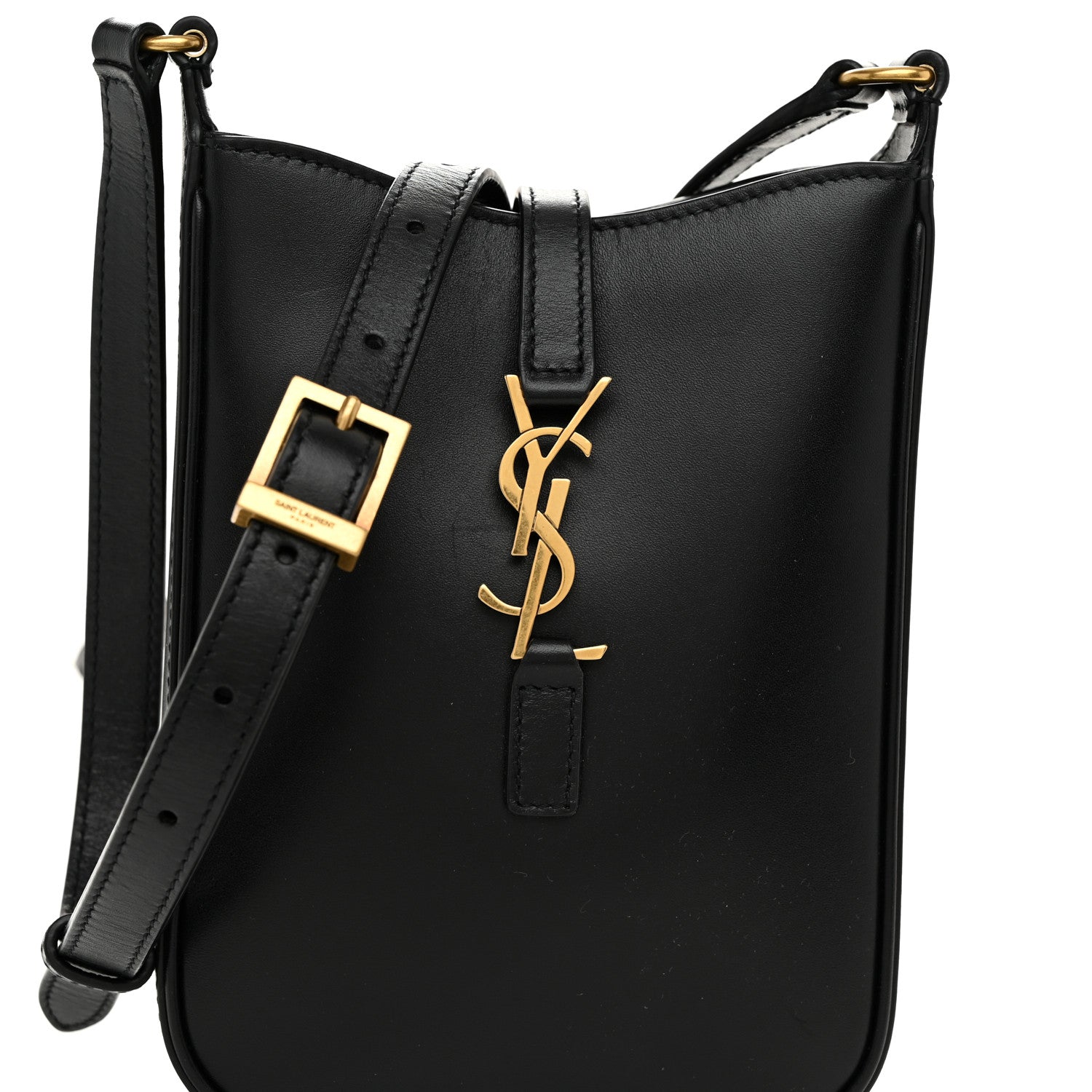 Saint Laurent Smooth Calfskin Mini Le 5 A 7 Vertical Hobo Black 7 of 10