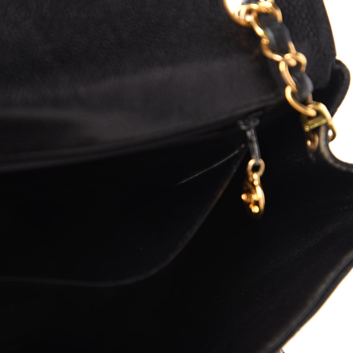 Caviar Quilted Small Single Flap Black