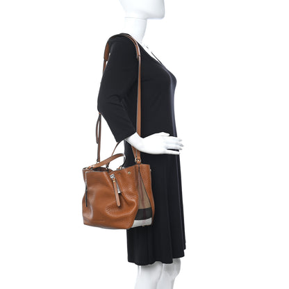 Burberry Grainy Calfskin House Check Small Maidstone Saddle Brown 2 of 9