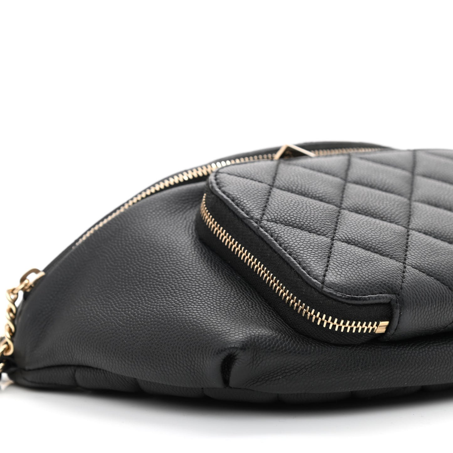 Caviar Quilted Business Affinity Waist Belt Bag Black