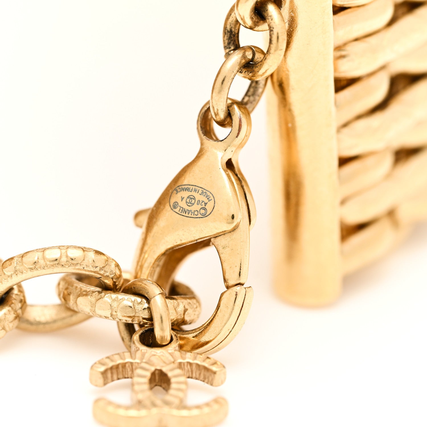 Chanel Crystal CC Chain CC Bracelet Gold Silver 4 of 4