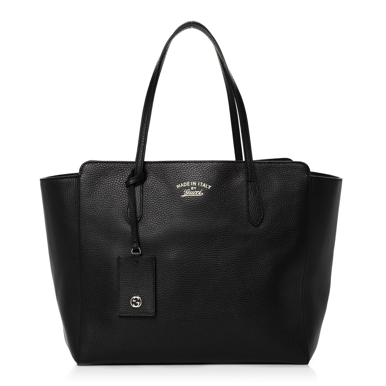Gucci Pebbled Calfskin Medium Swing Tote Black 1 of 16