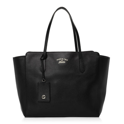Gucci Pebbled Calfskin Medium Swing Tote Black 1 of 16