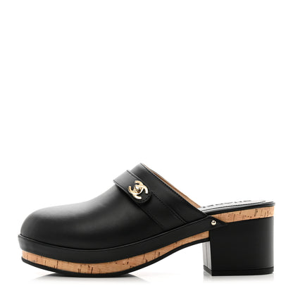 Chanel Calfskin CC Turn Lock Clogs 41 Black 1 of 9