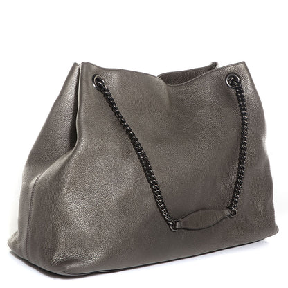 Gucci Metallic Pebbled Calfskin Large Soho Chain Shoulder Bag Sasso 3 of 7