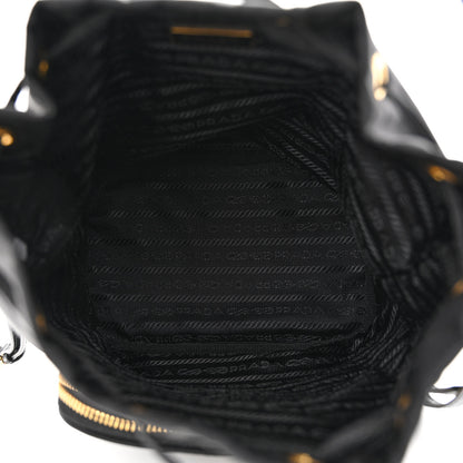 Prada Saffiano Tessuto Nylon Mini Bucket Crossbody Bag Black 5 of 12