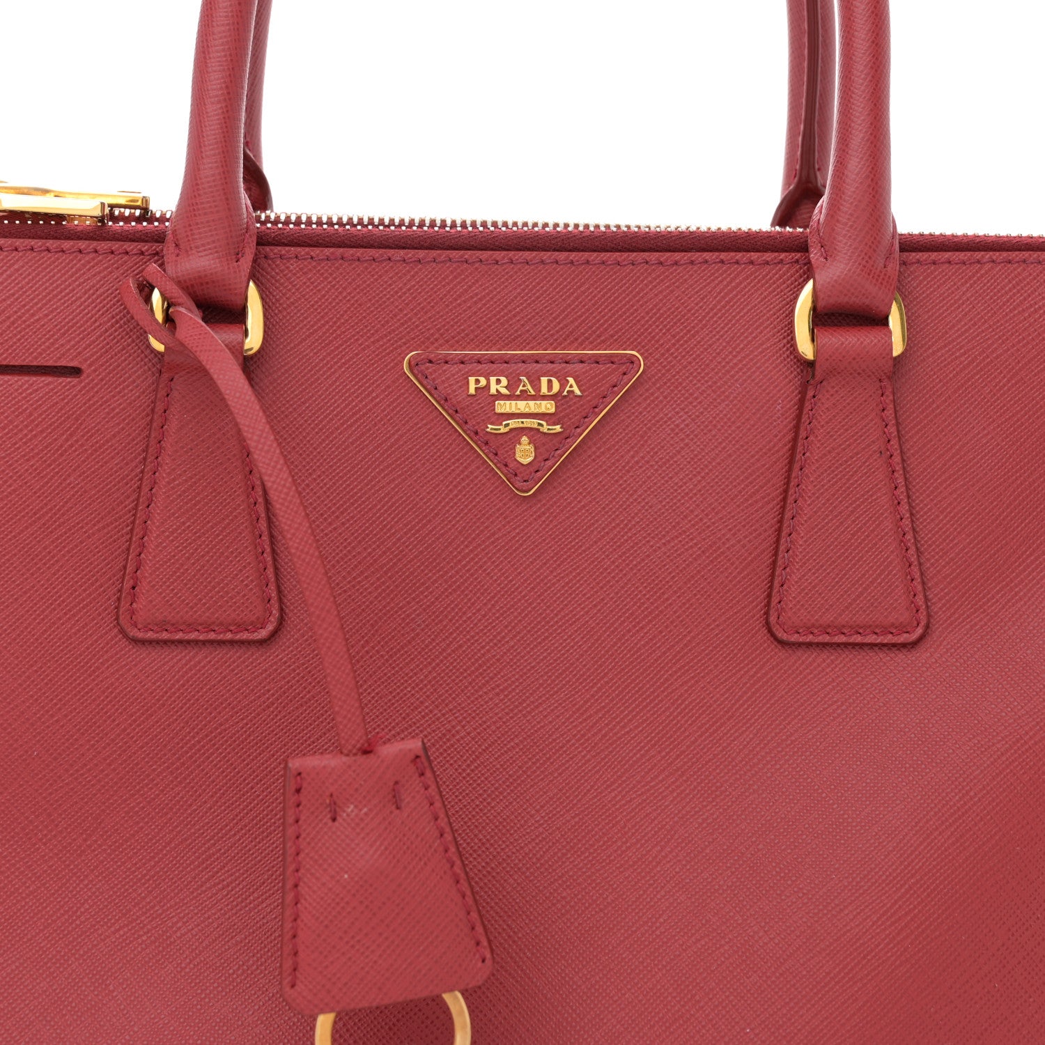 Prada Saffiano Lux Small Galleria Double Zip Tote Fuoco 10 of 16