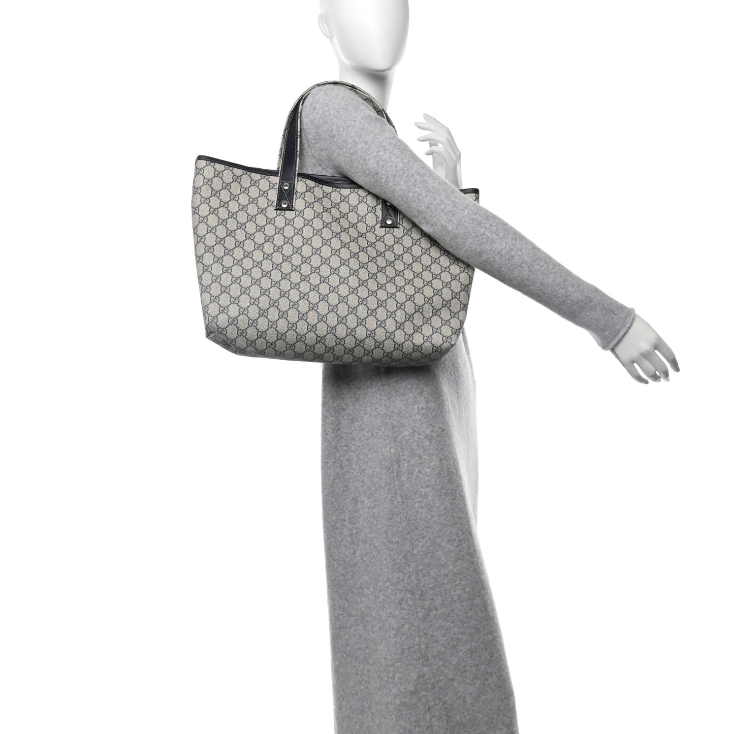 GG Plus Monogram Medium Signature Web Loop Tote Navy