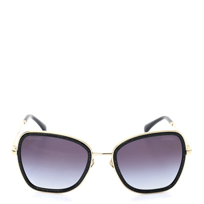 Chanel Square Frame Sequin Sunglasses 4277-B Gold Black 2 of 7