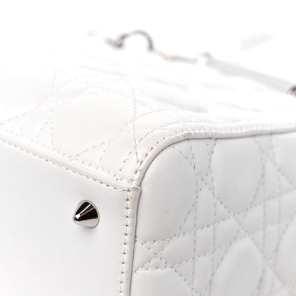 Christian Dior Lambskin Cannage Medium Lady Dior White 10 of 12