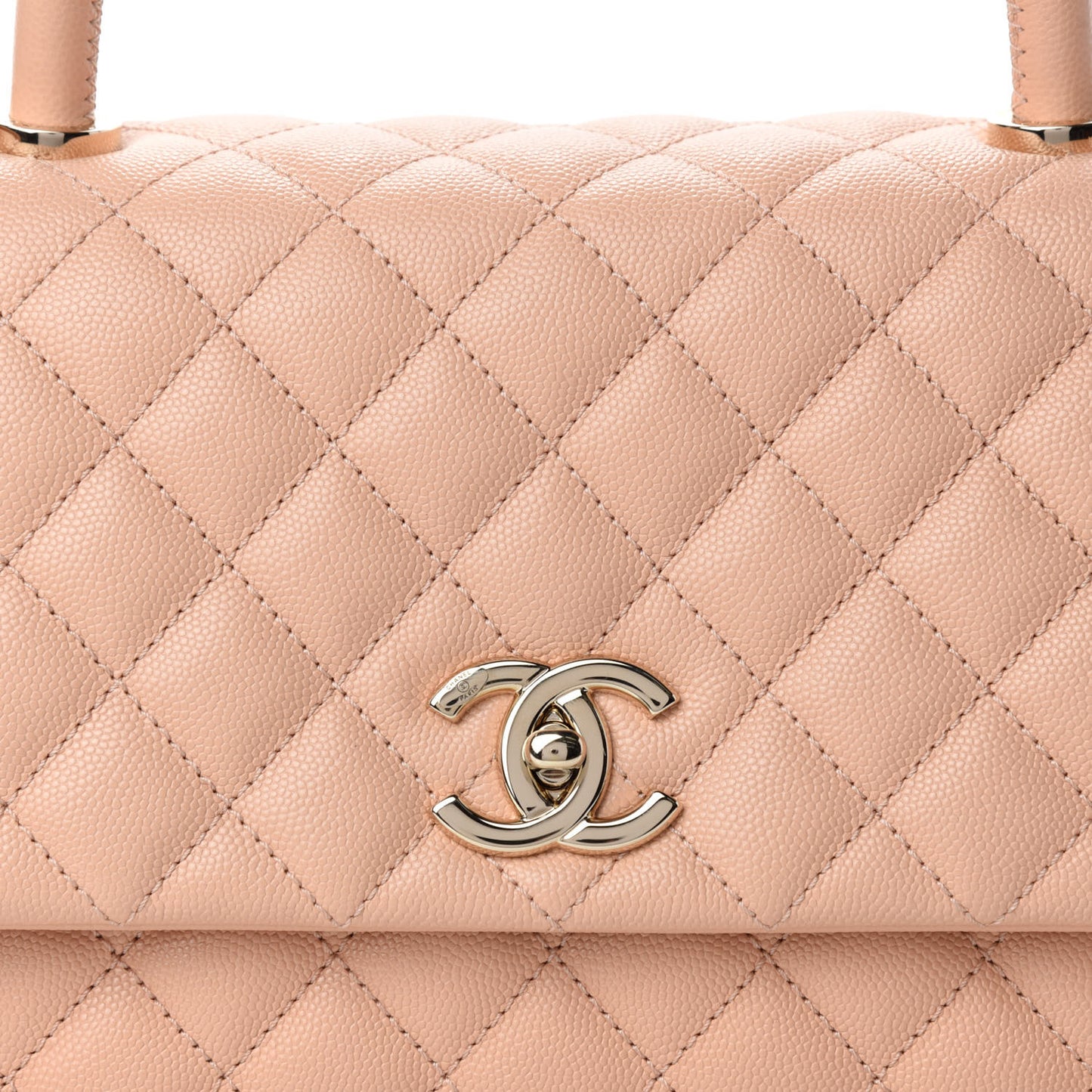 Caviar Quilted Small Coco Handle Flap Light Pink