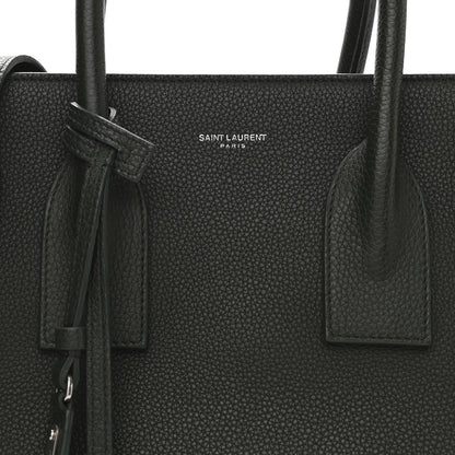 Saint Laurent Grained Calfskin Small Supple Sac De Jour Dark Vert 7 of 9