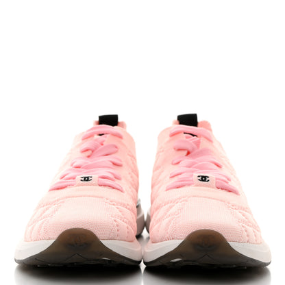 Chanel Mixed Fibers Quilted Womens CC Sneakers 41 Light Pink 2 of 8