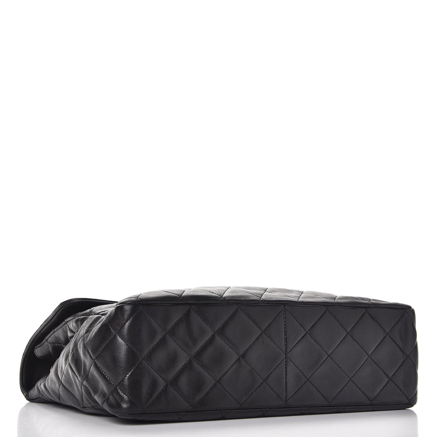 Lambskin Quilted Jumbo Single Flap Black