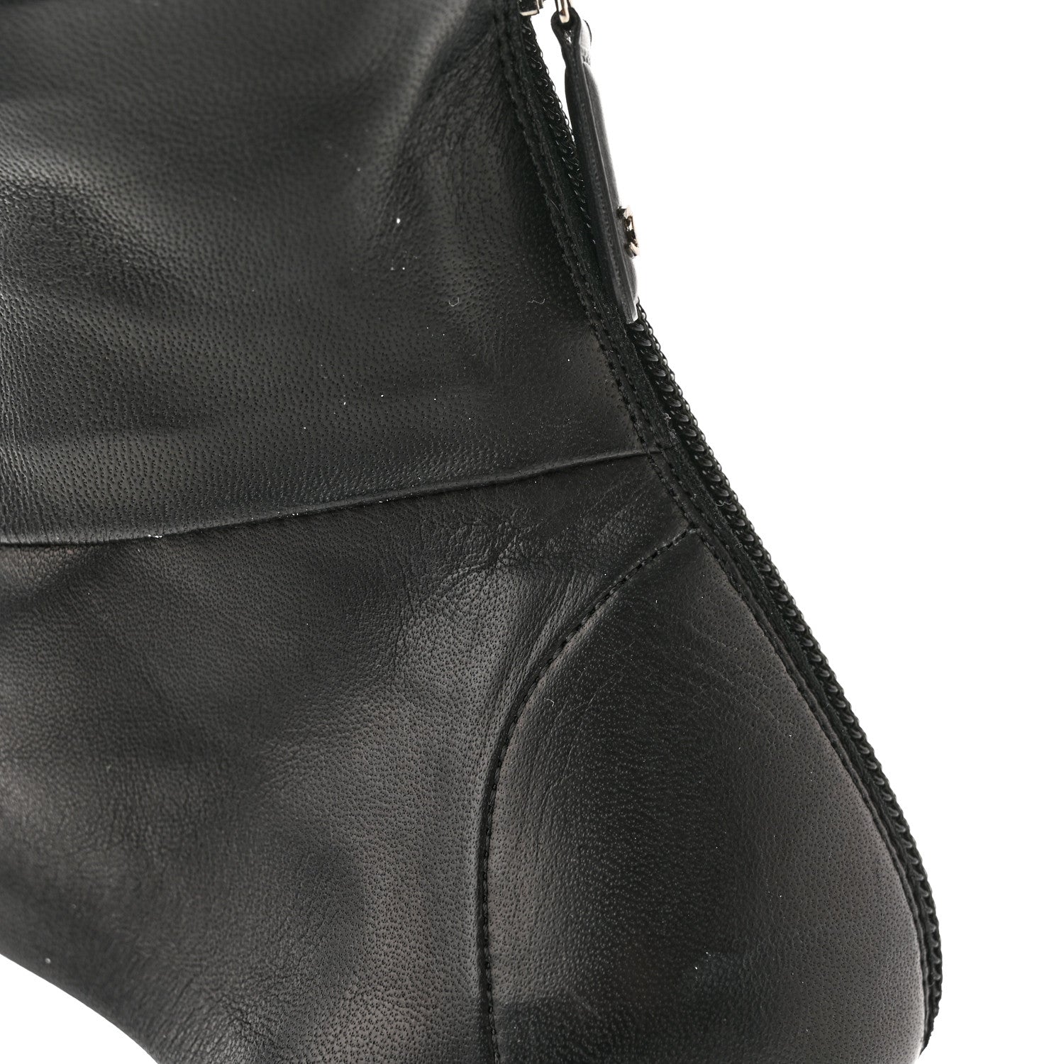 Chanel Lambskin CC Cut Out Boots 36 Black 9 of 12
