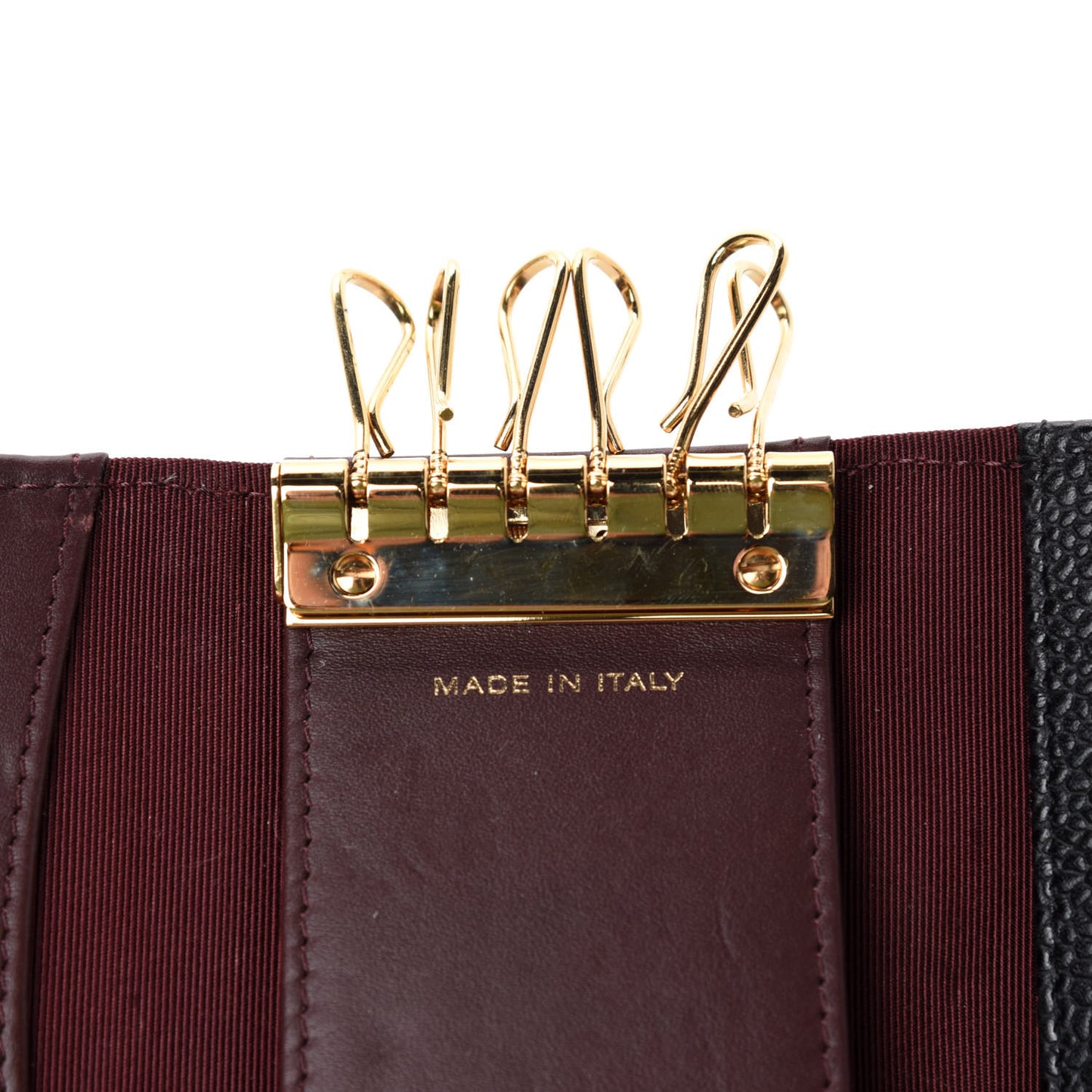 Caviar Quilted 6 Key Holder Black