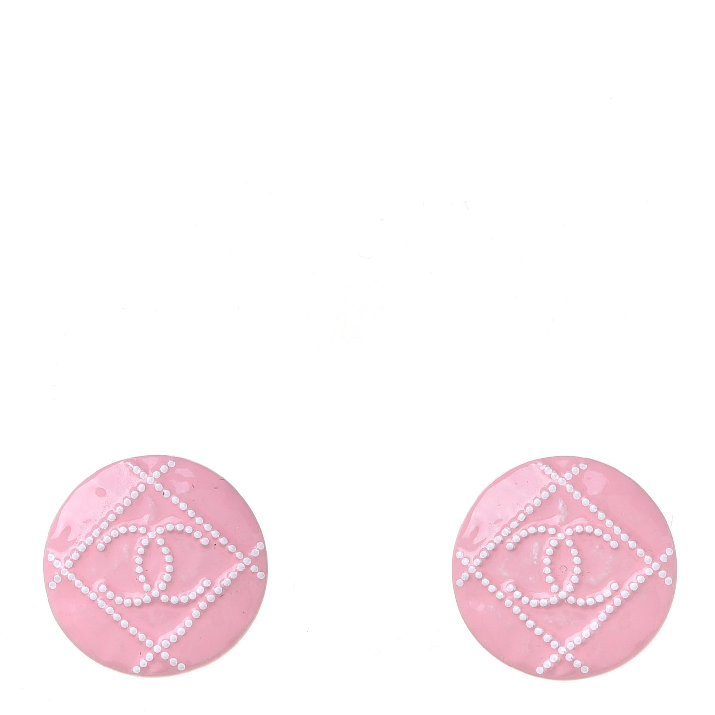 Resin Crystal CC Earrings Pink