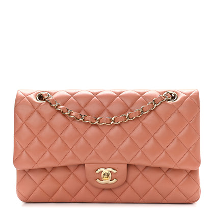 Chanel Lambskin Quilted Medium Double Flap Coral 1 of 10