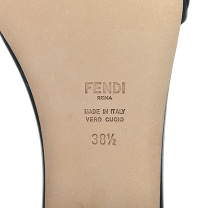 Fendi Nappa FF Embossed Flat Slide Sandals 38.5 Black 7 of 9