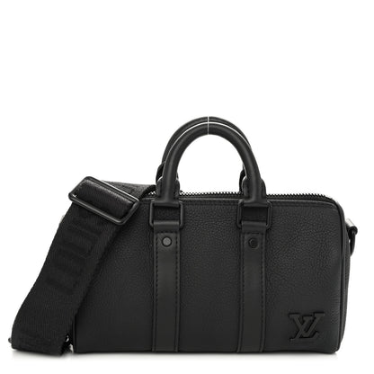 Louis Vuitton Grained Calfskin Aerogram Keepall XS Black 1 of 9