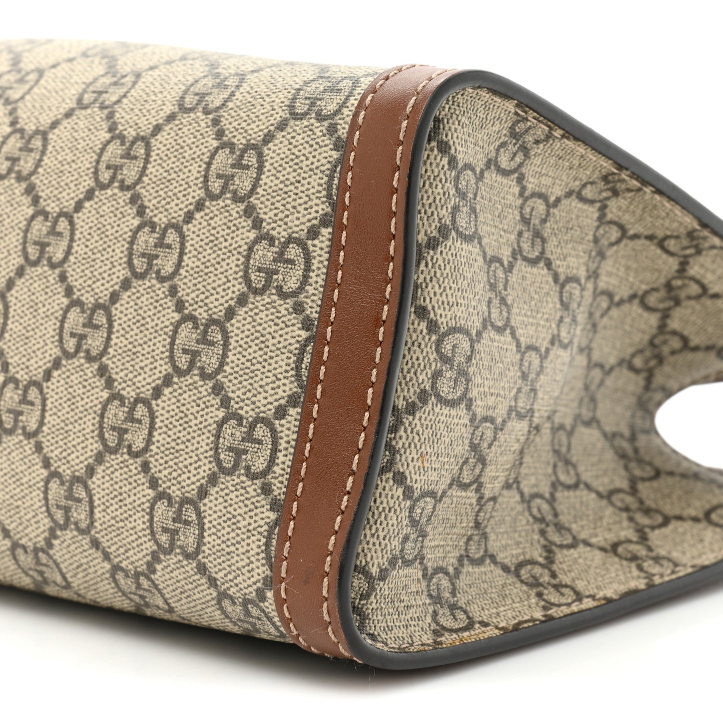 GG Supreme Monogram Calfskin Small Padlock Tote Beige Ebony Tuscany