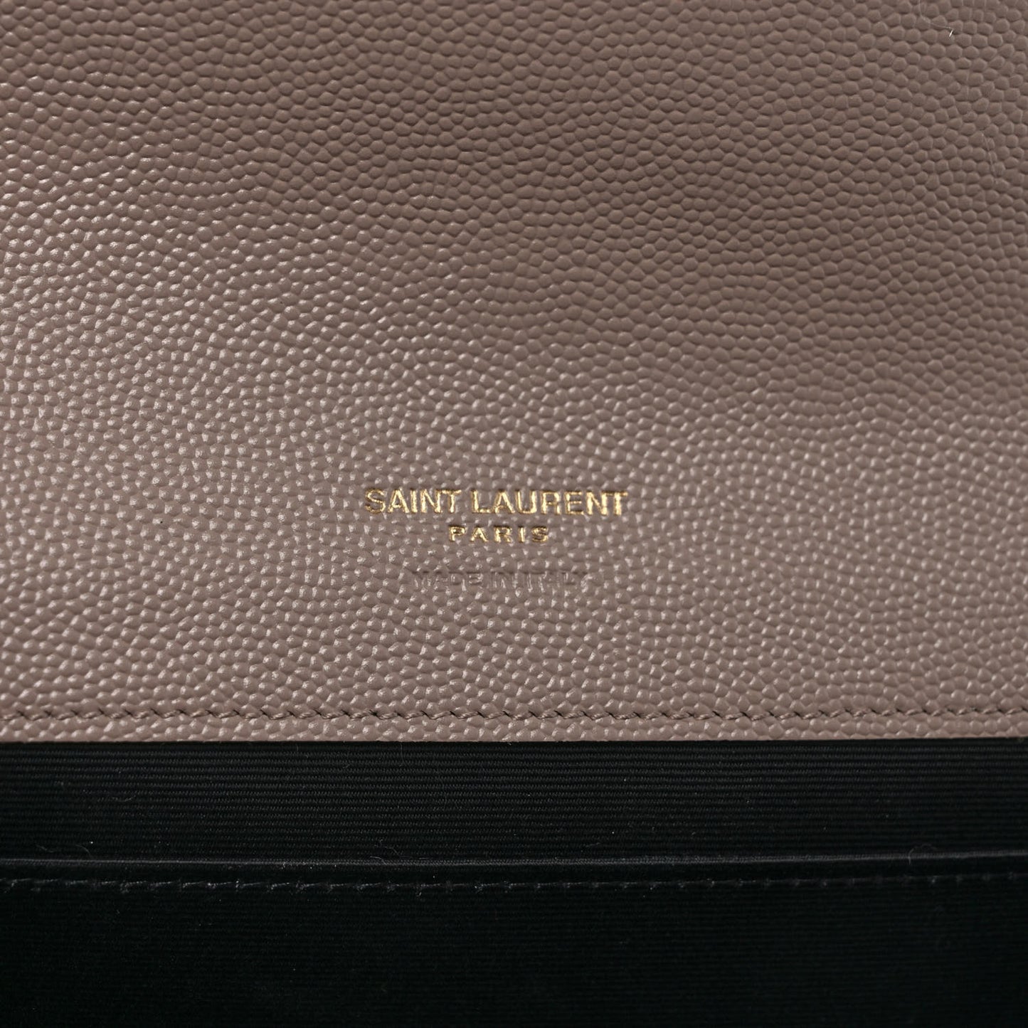 Grain De Poudre Matelasse Chevron Monogram Envelope Clutch Dark Beige