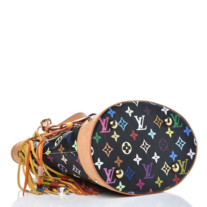 Louis Vuitton Monogram Multicolor Fringe Bucket Black 4 of 13