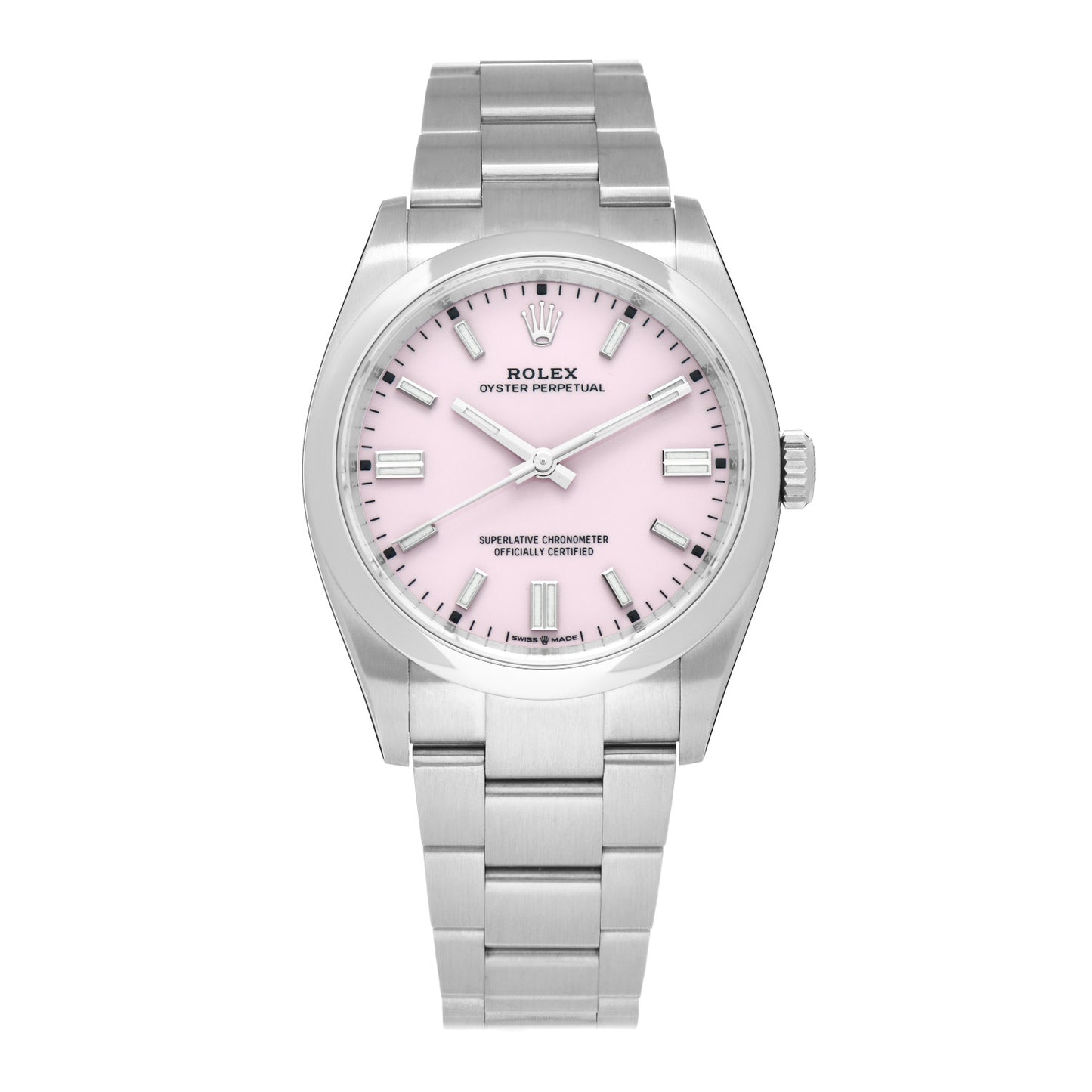 Stainless Steel 36mm Oyster Perpetual Watch Candy Pink 126000