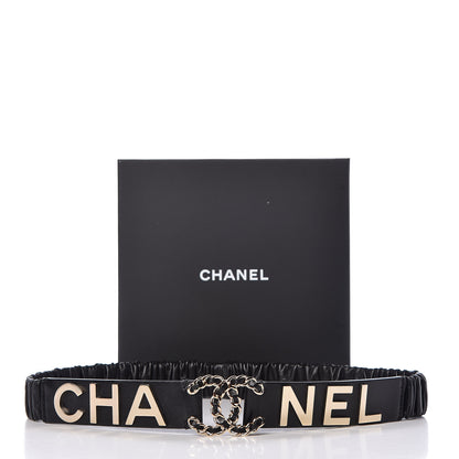 Chanel Lambskin Logo Belt 75 30 Black 9 of 9