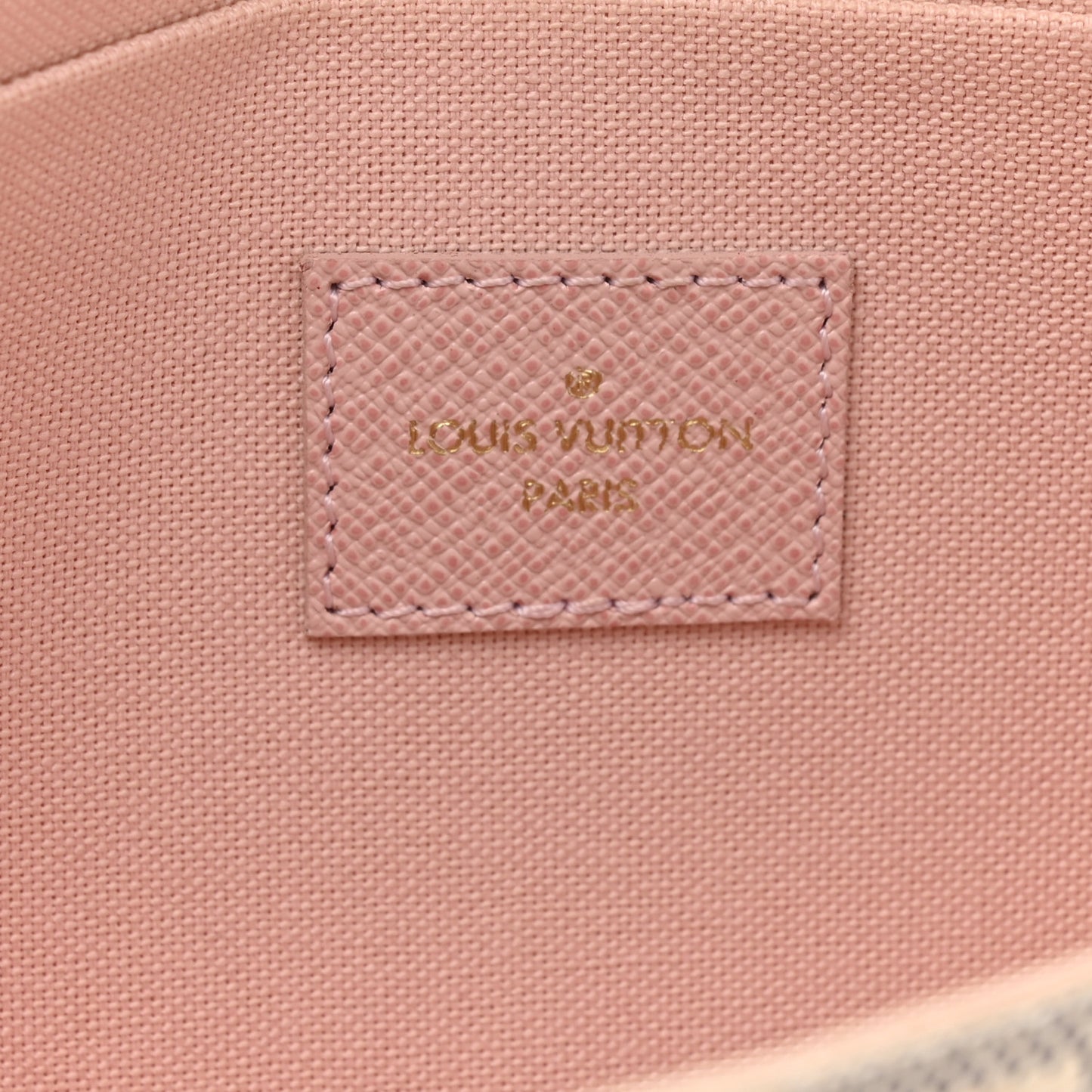 Damier Azur Pochette Felicie Chain Wallet Rose Ballerine