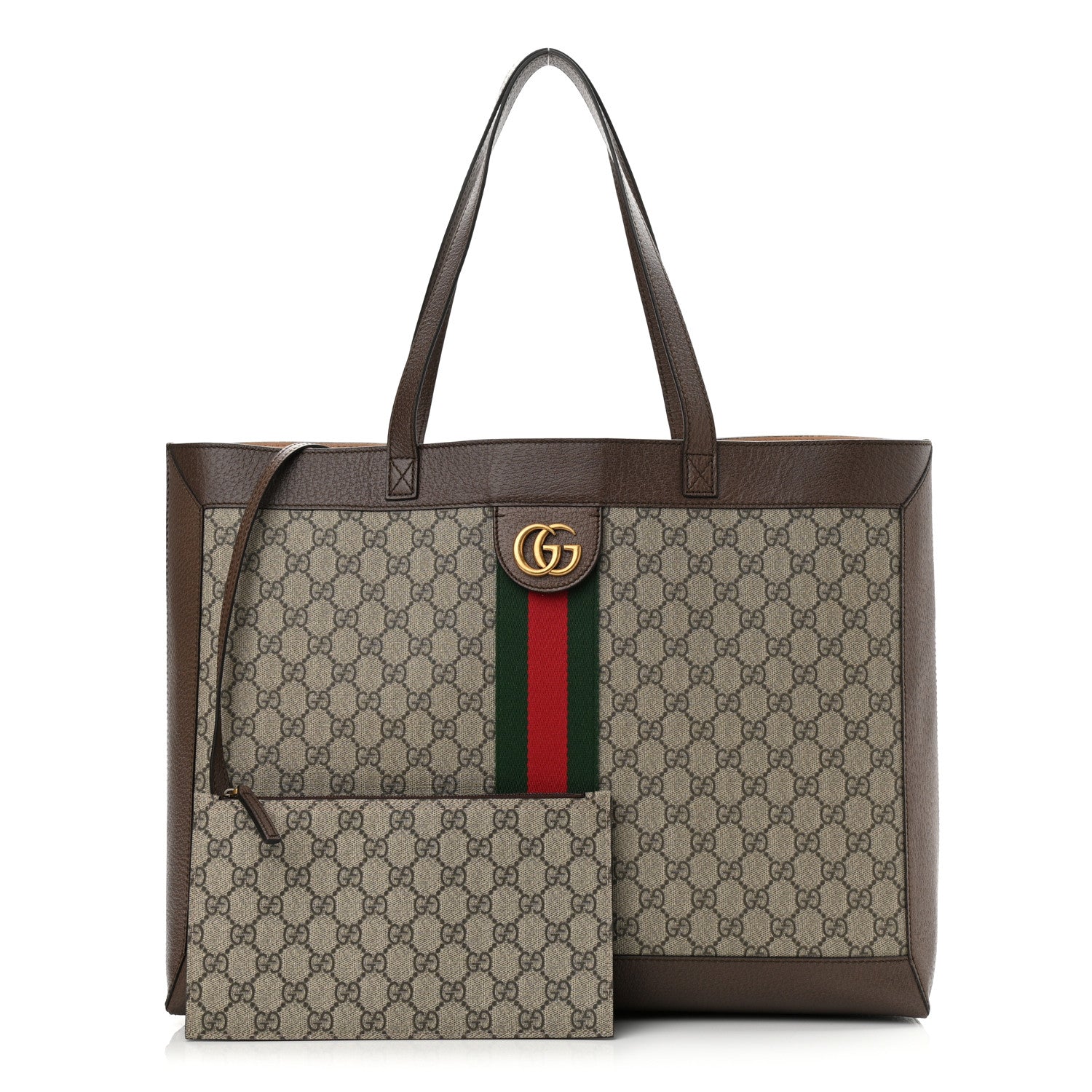 Gucci GG Supreme Monogram Web Ophidia Tote Brown 1 of 11