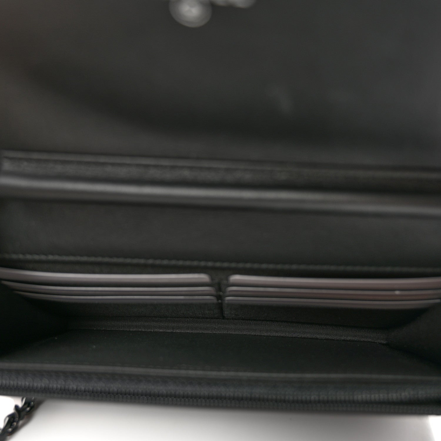 Chanel Calfskin Painted Chevron Embossed Boy Wallet On Chain WOC Black 4 of 11