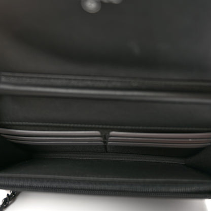 Chanel Calfskin Painted Chevron Embossed Boy Wallet On Chain WOC Black 4 of 11