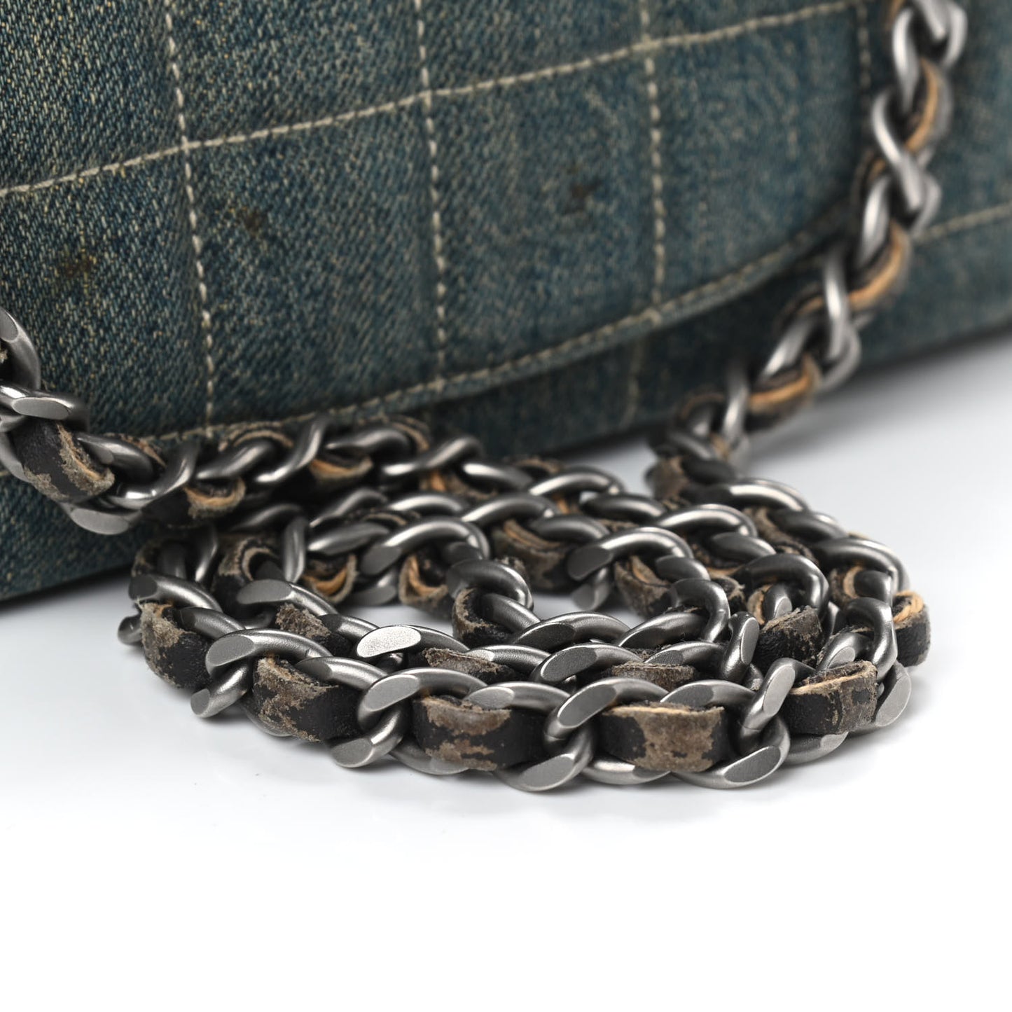 Denim Chocolate Bar Quilted Flap