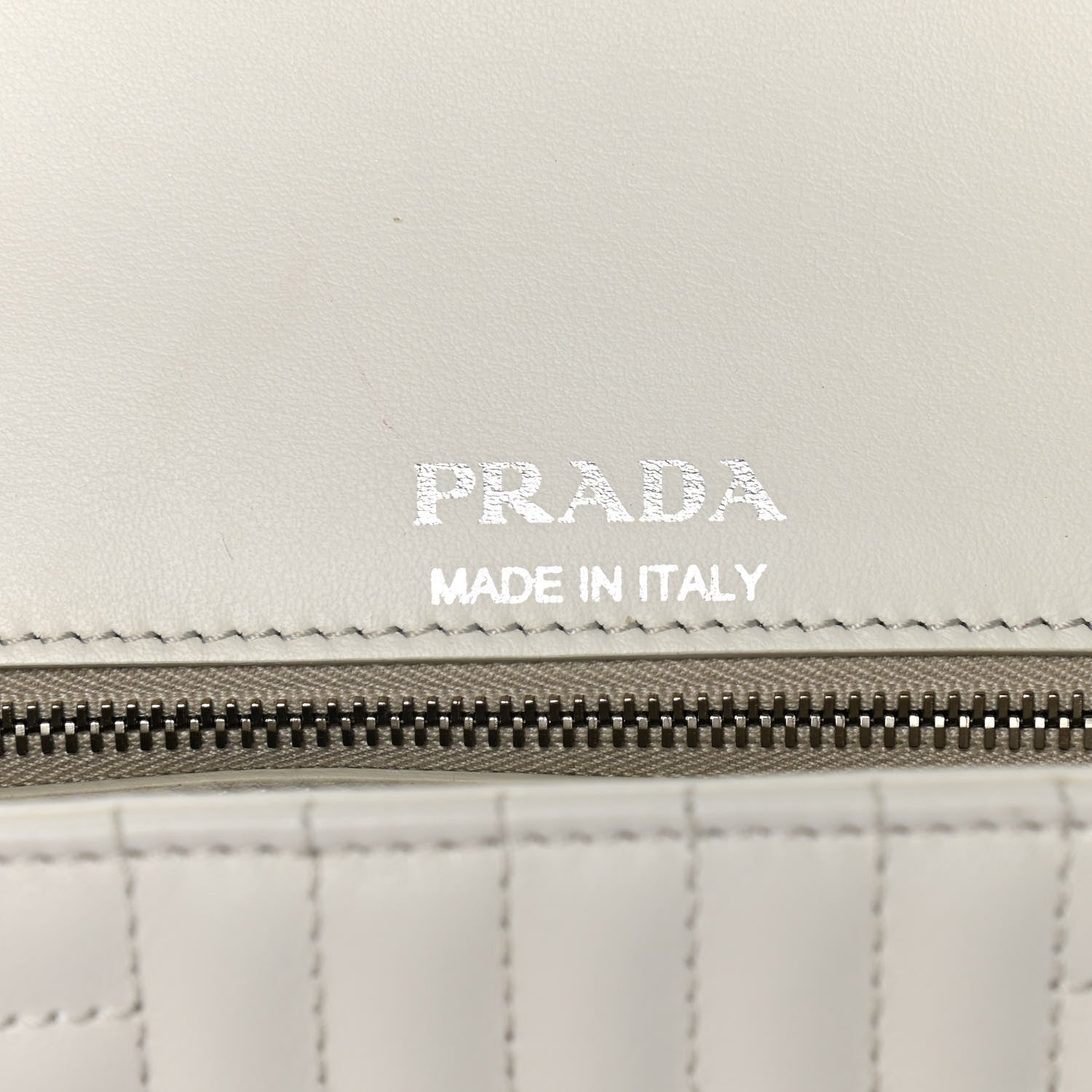 Prada Soft Calfskin Impunture Diagramme Medium Chain Flap Shoulder Bag White 9 of 12
