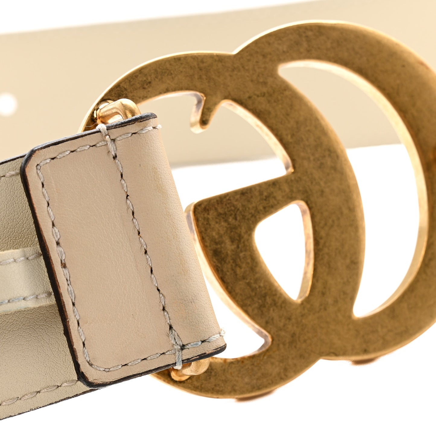 Calfskin Double G 40mm Belt 85 34 Mystic White