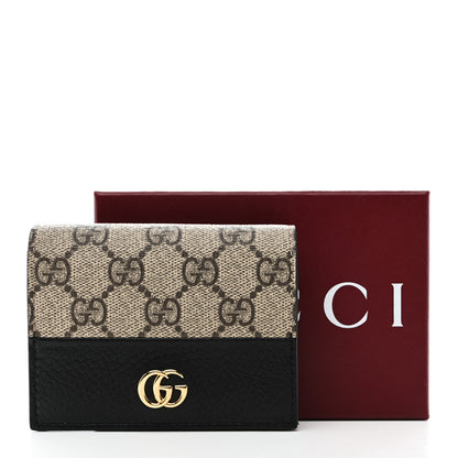 Gucci Dollar Calfskin GG Supreme Monogram GG Marmont Card Case Black Beige Ebony 8 of 8