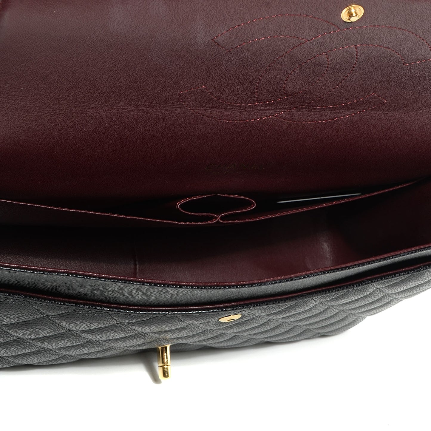 Caviar Quilted Maxi Double Flap Black