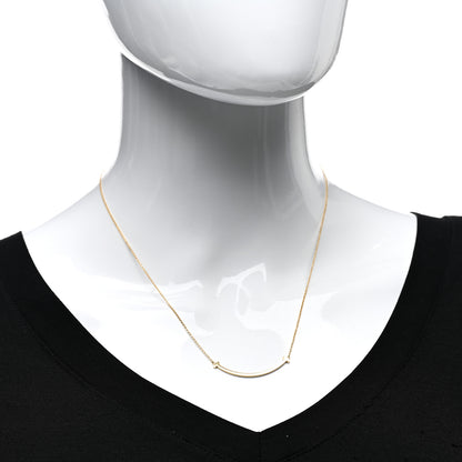 Tiffany 18K Yellow Gold Small T Smile Pendant Necklace 2 of 4