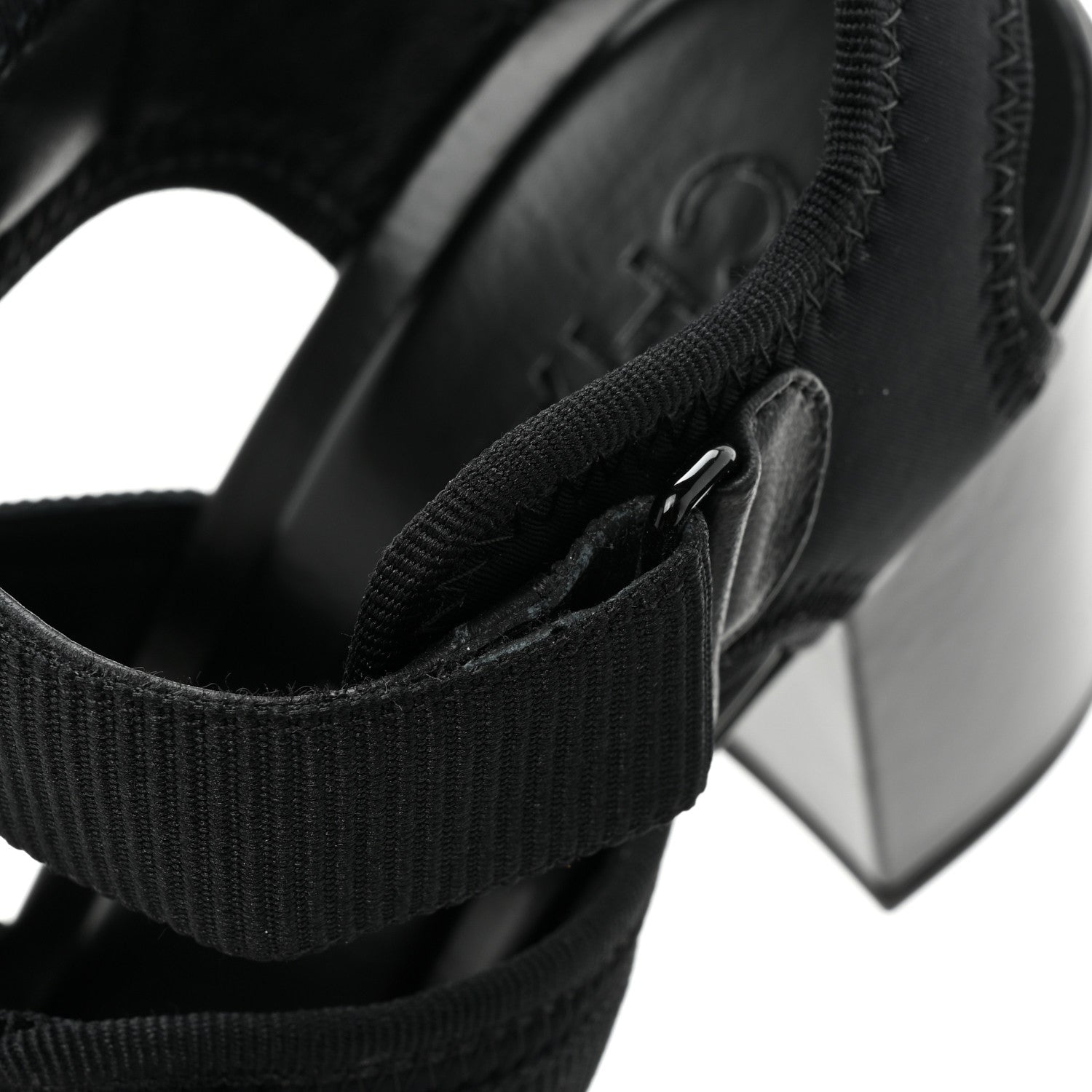 Chanel Fabric Metal CC Logo Sandals 36.5 Black 9 of 12