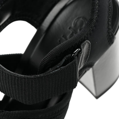 Chanel Fabric Metal CC Logo Sandals 36.5 Black 9 of 12