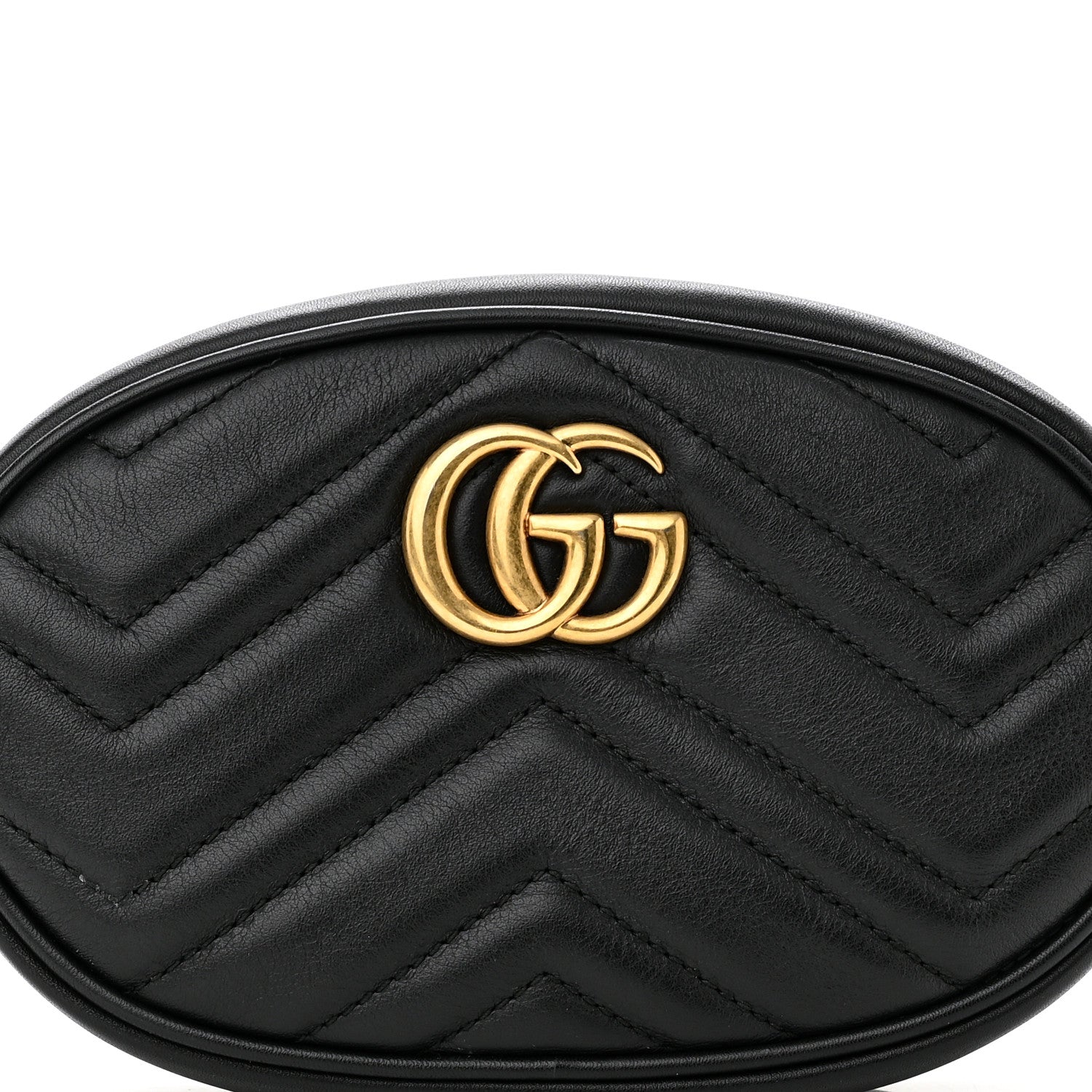 Gucci Calfskin Matelasse GG Marmont Belt Bag 105 42 Black 8 of 10
