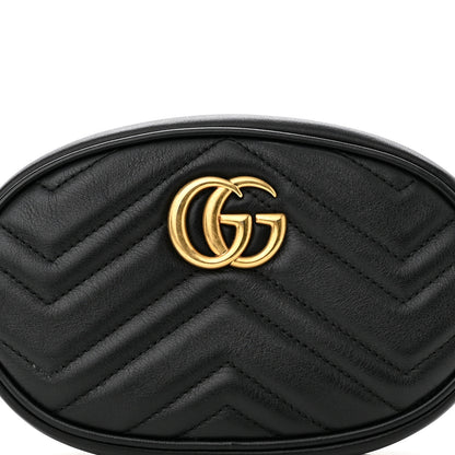 Gucci Calfskin Matelasse GG Marmont Belt Bag 105 42 Black 8 of 10