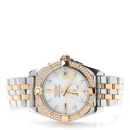 Breitling Stainless Steel 18K Rose Gold Diamond Mother of Pearl 36mm Galactic Automatic Watch C37330 2 of 6