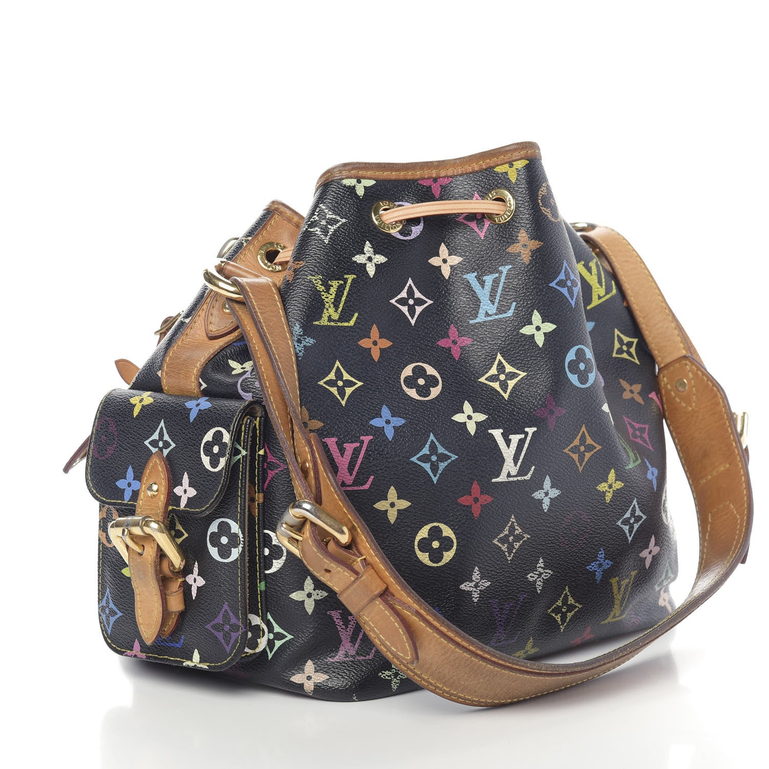 Louis Vuitton Monogram Multicolor Petit Noe Black 3 of 12
