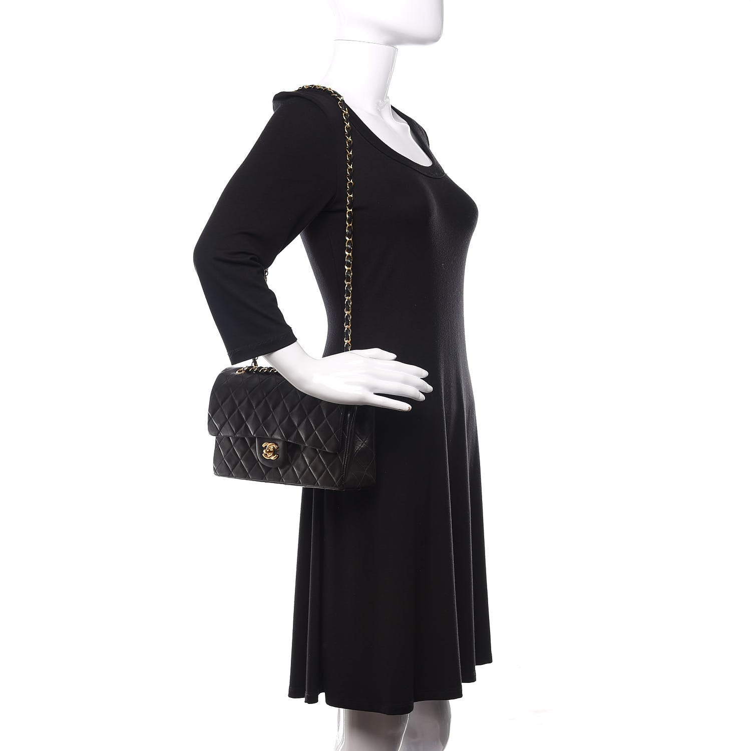 Chanel Lambskin Quilted Medium Double Flap Black 2 of 14