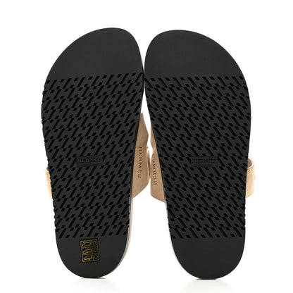 Hermes Suede Goatskin Womens Chypre Sandals 38 Beige Argile 5 of 12